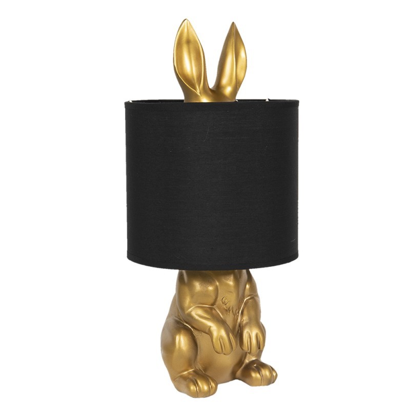 Stolní lampa v designu zlatého zajíce s textilním stínidlem – Ø 20*42 cm / E27 Clayre & Eef Stolní lampa v designu zlatého zajíce s textilním stínidlem – Ø 20*42 cm / E27 Clayre & Eef