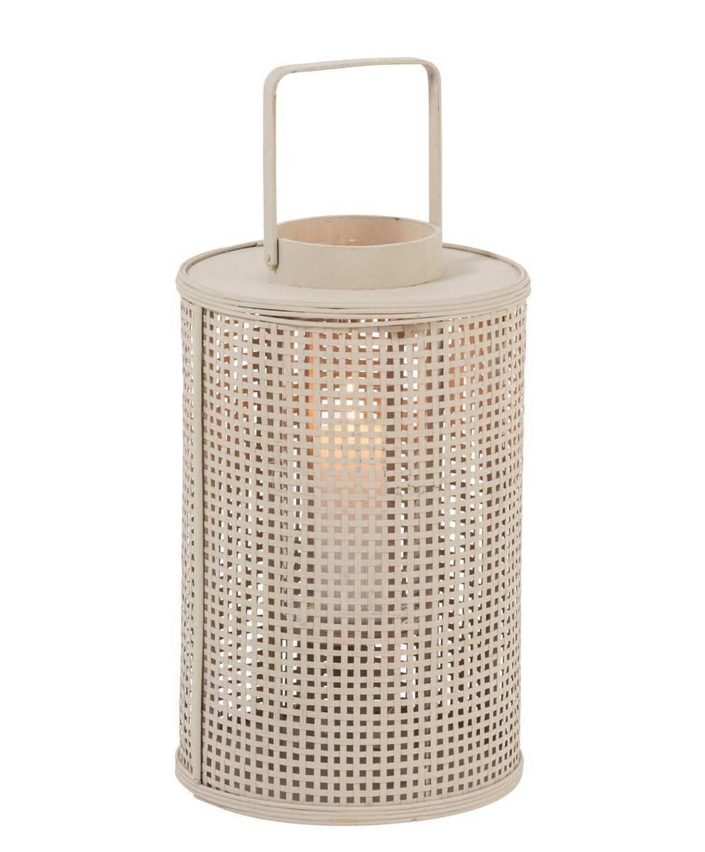 Přírodně - šedá proutěná lucerna Bamboo - Ø 28*44 cm J-Line by Jolipa Přírodně - šedá proutěná lucerna Bamboo - Ø 28*44 cm J-Line by Jolipa