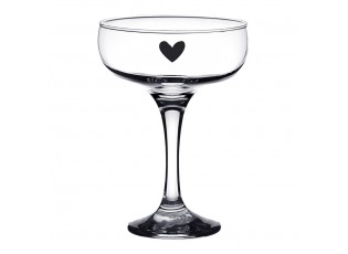 Sklenice na šampaňské / koktejl se srdíčkem Heart - Ø 10*14 cm / 150 ml