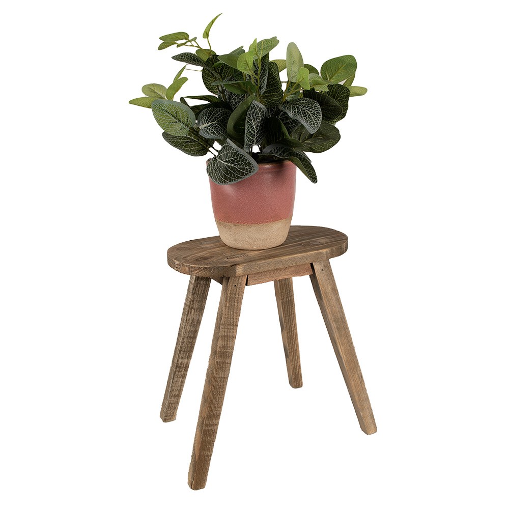 Hnědý dekorační květinový dřevěný oválný stolek - 30*16*32 cm Clayre & Eef Hnědý dekorační květinový dřevěný oválný stolek - 30*16*32 cm Clayre & Eef