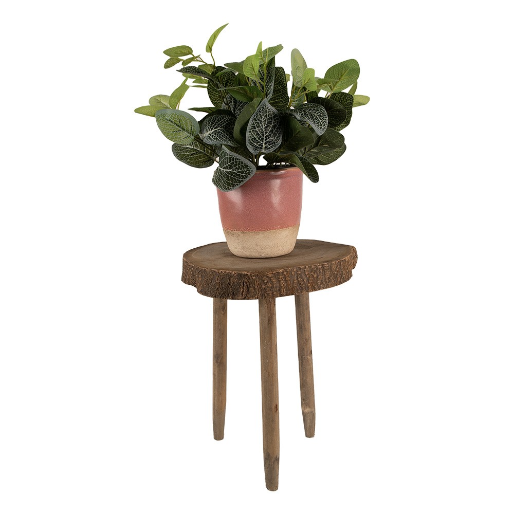 Dekorační květinový dřevěný kulatý stolek - Ø 24*36 cm Clayre & Eef Dekorační květinový dřevěný kulatý stolek - Ø 24*36 cm Clayre & Eef