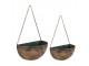 2ks měděný antik nástěnný držák na květiny - 24*12*37 / 20*10*32 cm Clayre & Eef