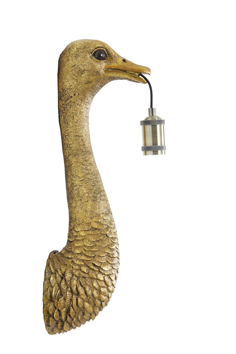 Bronzová antik nástěnná lampa pštros Ostrich bronze - 18*15*57 cm / E27 Light & Living Bronzová antik nástěnná lampa pštros Ostrich bronze - 18*15*57 cm / E27 Light & Living