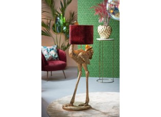 Bronzová antik stojací lampa pštros Ostrich bronze - 62*50*146 cm / E27