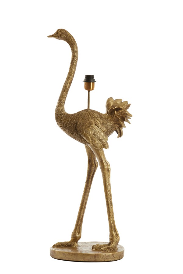 Bronzová antik stojací lampa pštros Ostrich bronze - 38*27*95 cm / E27