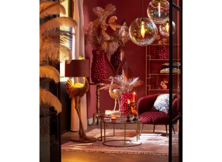 Bronzová antik stolní lampa pštros Ostrich bronze - 38*27*95 cm / E27