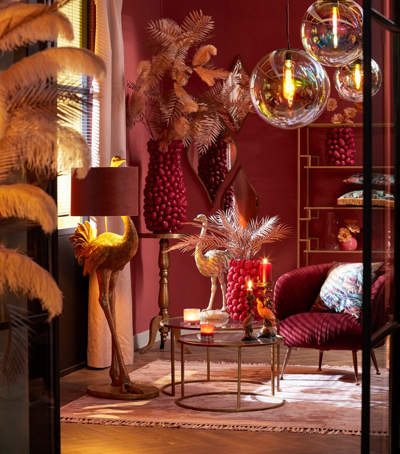 Bronzová antik stolní lampa pštros Ostrich bronze - 38*27*95 cm / E27 Light & Living Bronzová antik stolní lampa pštros Ostrich bronze - 38*27*95 cm / E27 Light & Living