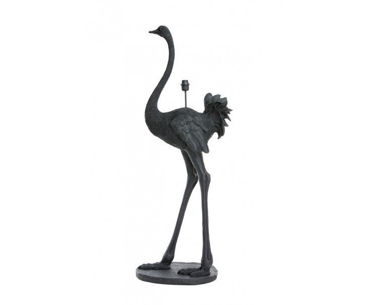 Černá stojací lampa pštros Ostrich black - 62*50*146 cm / E27 Light & Living