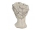 Šedý cementový květináč hlava ženy - 18*17,5*25,5 cm Clayre & Eef