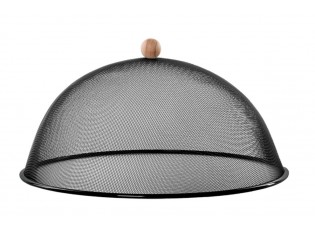 Černý kovový poklop na potraviny S - Ø 30*18cm
