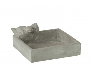 Cementové ptačí pítko/krmítko s ptáčky - 22*20*10cm