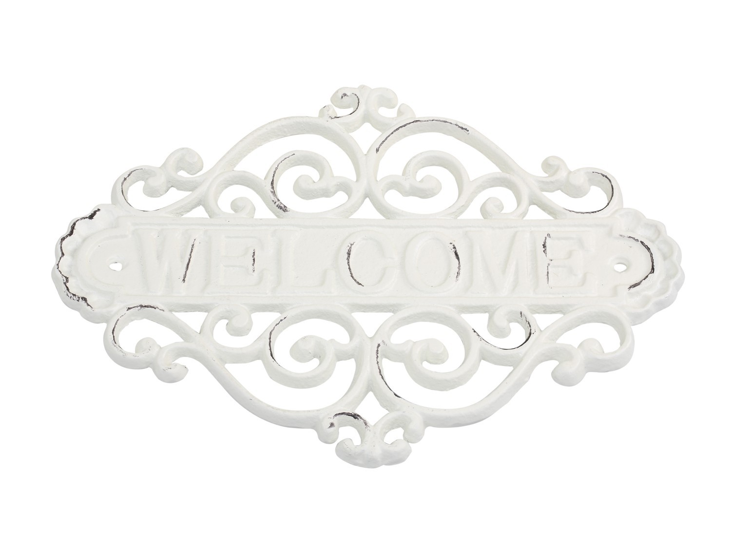 Krémová nástěnná cedule Welcome – 28*5*20cm Chic Antique Krémová nástěnná cedule Welcome – 28*5*20cm Chic Antique