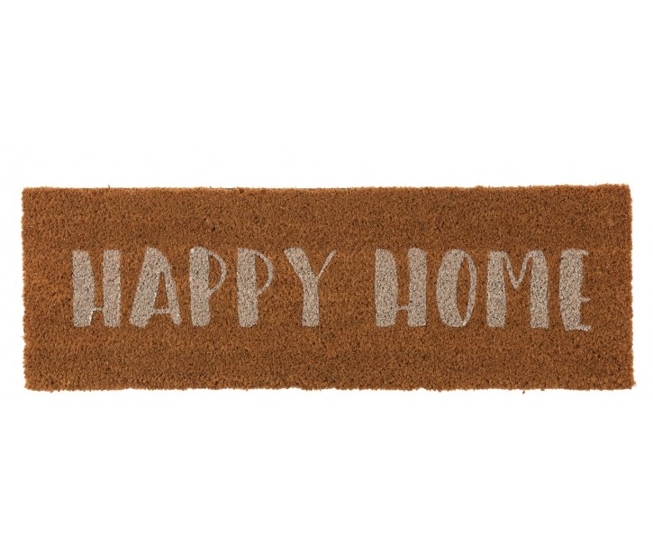 Rohožka z kokosových vláken Happy Home - 75*25*2 cm J-Line by Jolipa