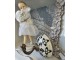 Bronzový antik nástěnný háček s porcelánovou knopkou - Ø 6 * 7 cm Clayre & Eef