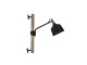 Černá kovová nástěnná lampa se dřevem Banu M - 40*14*44 cm Light & Living