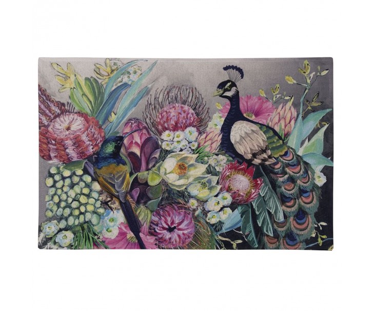 Barevná rohožka s květy a pávem Peacock - 75*50*1cm Mars & More 