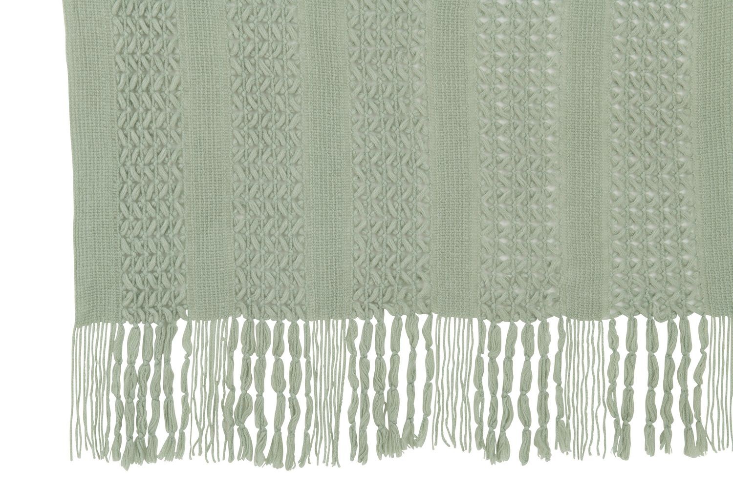 Zelený dekorační pléd s oky Knitti - 143*195cm J-Line by Jolipa Zelený dekorační pléd s oky Knitti - 143*195cm J-Line by Jolipa