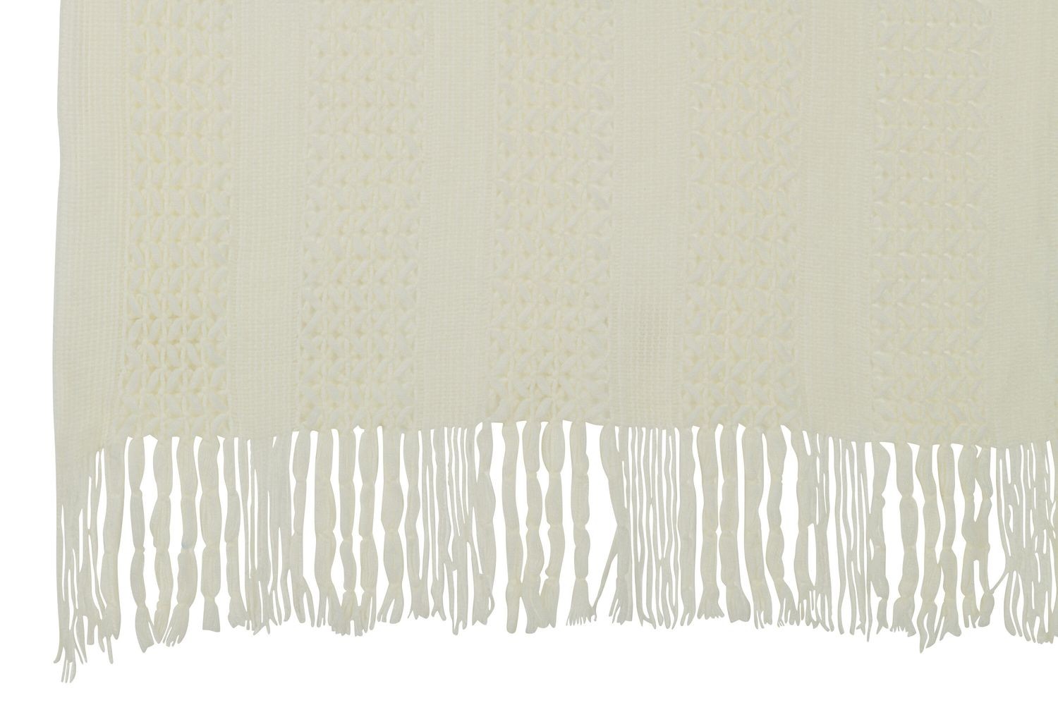 Krémový dekorační pléd s oky Knitti - 143*195cm J-Line by Jolipa Krémový dekorační pléd s oky Knitti - 143*195cm J-Line by Jolipa