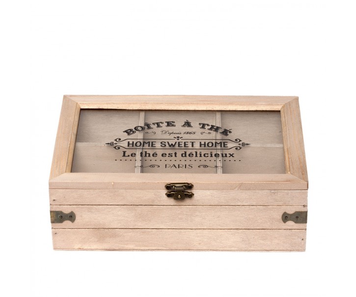Box na čaj (6 přihrádek) - 24*16*8 cm Clayre & Eef