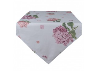 Bavlněný běhoun s květy hortenzie Vintage Grace - 50*160cm