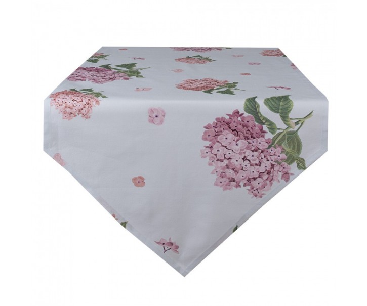 Bavlněný běhoun s květy hortenzie Vintage Grace - 50*160cm Clayre & Eef