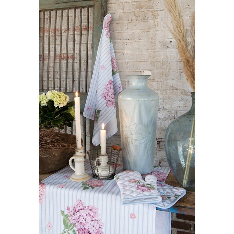 Bavlněný běhoun s květy hortenzie Vintage Grace - 50*140cm Clayre & Eef Bavlněný běhoun s květy hortenzie Vintage Grace - 50*140cm Clayre & Eef