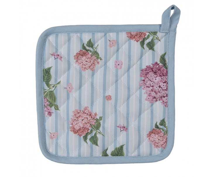 Bavlněná chňapka / podložka s květy hortenzie Vintage Grace - 20*20cm Clayre & Eef