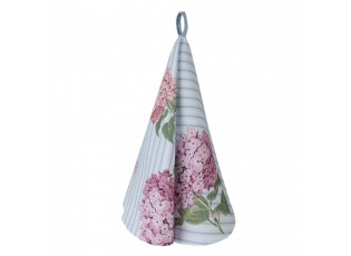 Bavlněná kulatá utěrka s květy hortenzie Vintage Grace - Ø 80cm