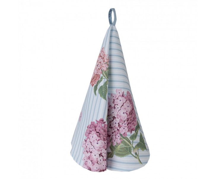 Bavlněná kulatá utěrka s květy hortenzie Vintage Grace - Ø 80cm Clayre & Eef