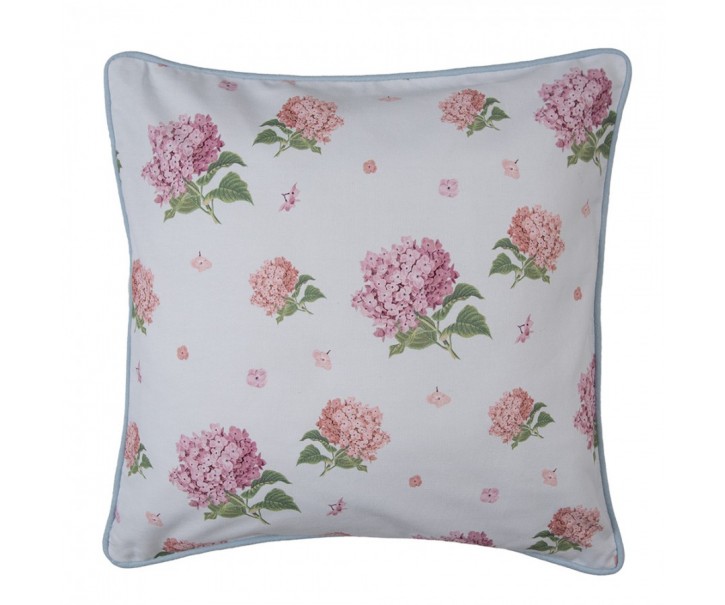 Bavlněný povlak na polštář s květy hortenzie Vintage Grace - 40*40cm Clayre & Eef