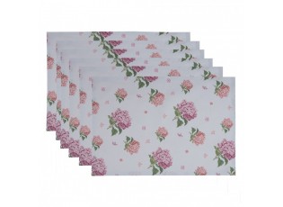 6ks bavlněné prostírání s květy hortenzie Vintage Grace - 48*33cm
