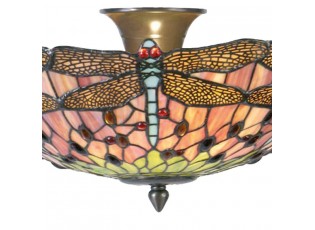 Stropní svítidlo Tiffany Libellule - Ø 40*23 cm 2x E14 / max 40w