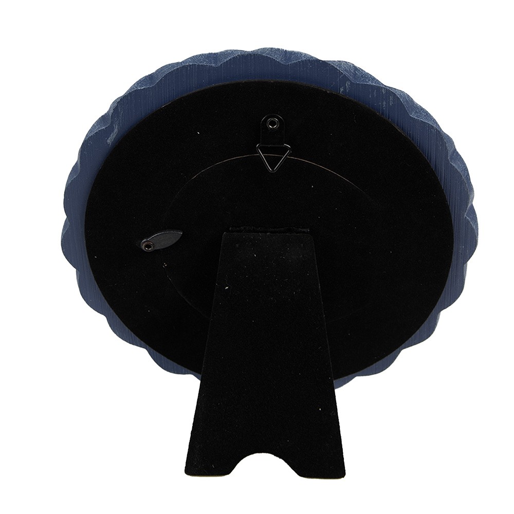 Modrý kulatý fotorámeček - Ø 16*2 cm / Ø 8 cm Clayre & Eef Modrý kulatý fotorámeček - Ø 16*2 cm / Ø 8 cm Clayre & Eef