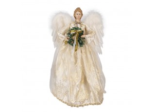 Dekorace Anděl s věnečkem a ve zdobných šatech Angel Chris - 28*16*46 cm