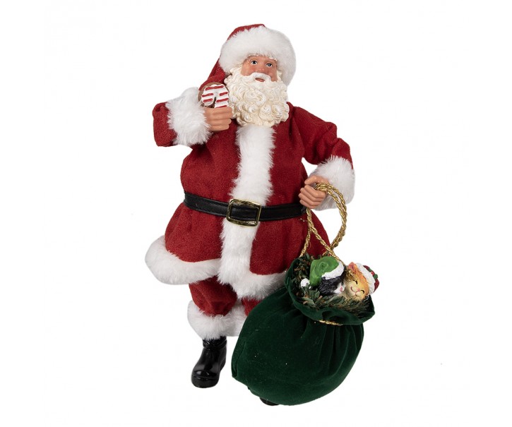 Vánoční dekorace Santa Claus s pytlem dárků - 16*8*28 cm Clayre & Eef