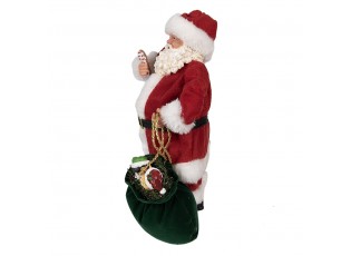 Vánoční dekorace taťka Santa Claus s pytlem dárků - 16*8*28 cm