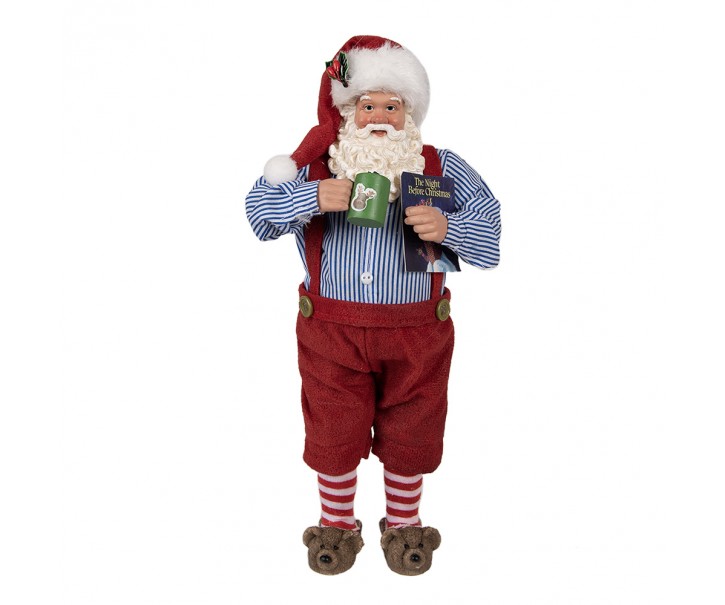 Vánoční dekorace Santa Claus v papučích - 16*8*28 cm Clayre & Eef