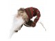 Závěsná dekorace hlava Santa s barevnou čepicí - 10*9*28 cm Clayre & Eef