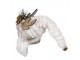 Závěsná dekorace hlava Santa s bílou čepicí - 10*9*28 cm Clayre & Eef