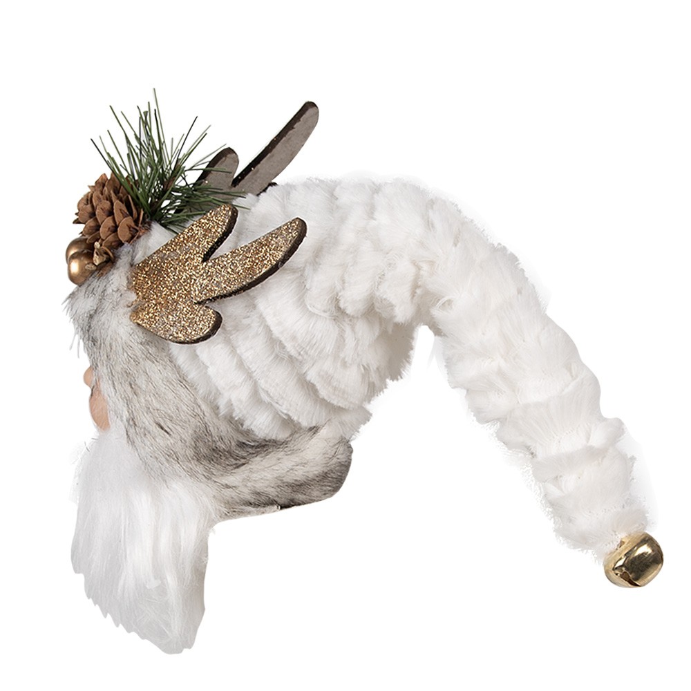 Závěsná dekorace hlava Santa s bílou čepicí - 10*9*28 cm Clayre & Eef Závěsná dekorace hlava Santa s bílou čepicí - 10*9*28 cm Clayre & Eef