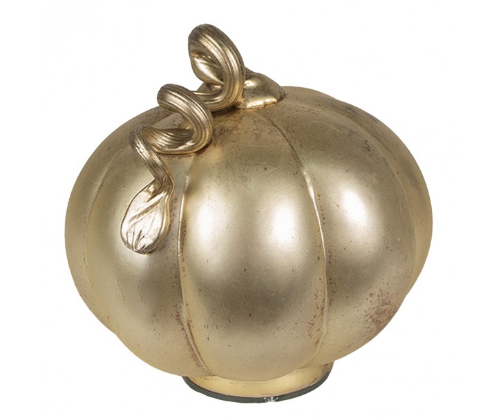 Zlatá antik skleněná dekorace dýně Pumpkin - Ø 21*22 cm Clayre & Eef