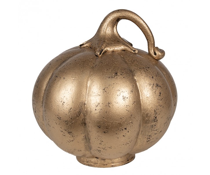 Měděná antik skleněná dekorace dýně Pumpkin - Ø 15*16 cm Clayre & Eef