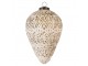 Bílo-zlatá antik vánoční ozdoba baňka - Ø 13*21 cm Clayre & Eef