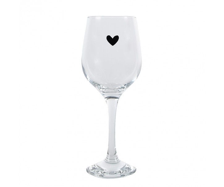 Sklenice na víno se srdíčkem - Ø 7*21 cm / 300 ml Clayre & Eef
