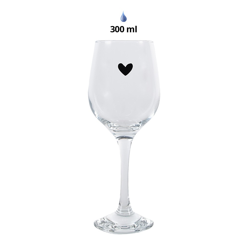 Sklenice na víno se srdíčkem - Ø 7*21 cm / 300 ml Clayre & Eef Sklenice na víno se srdíčkem - Ø 7*21 cm / 300 ml Clayre & Eef