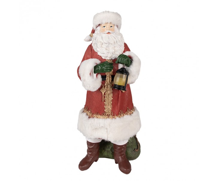 Dekorace Santa s LED světýlkem v lucerně - 21*18*45 cm / AG13 Clayre & Eef