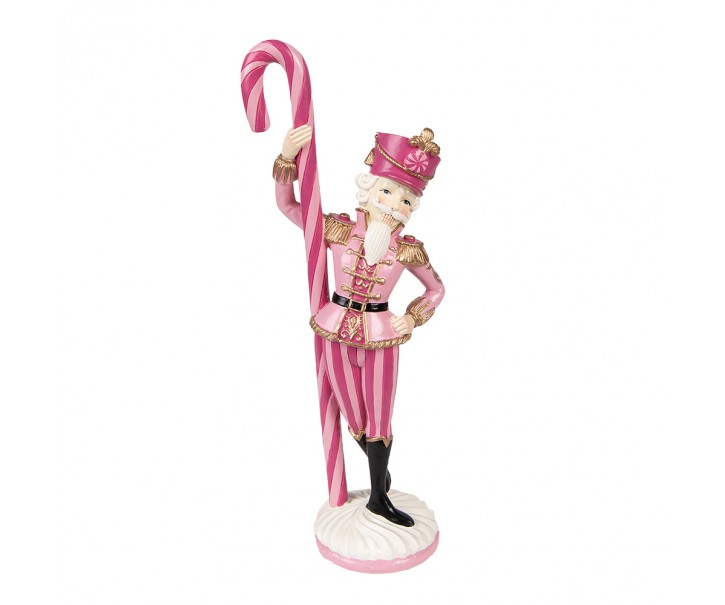 Vánoční dekorace socha Louskáček s lízátkem - 9*6*23 cm Clayre & Eef
