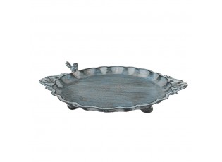 Modré plechové dekorační krmítko pro ptáčky House Blue - 37*29*5 cm