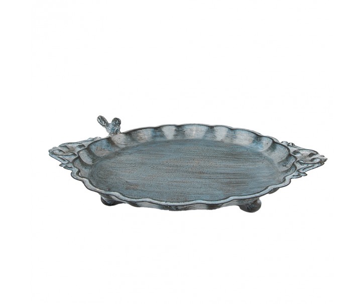 Modré plechové dekorační krmítko pro ptáčky House Blue - 37*29*5 cm Clayre & Eef