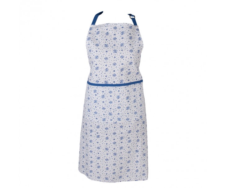 Bavlněná zástěra s modrými růžičkami Blue Rose Blooming - 70*85 cm Clayre & Eef
